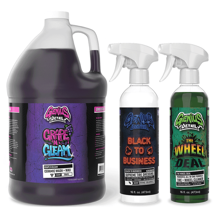 Genius Detail's Shampoo Bundle - Grape N Gleam, Black to Business and The Wheel Deal
