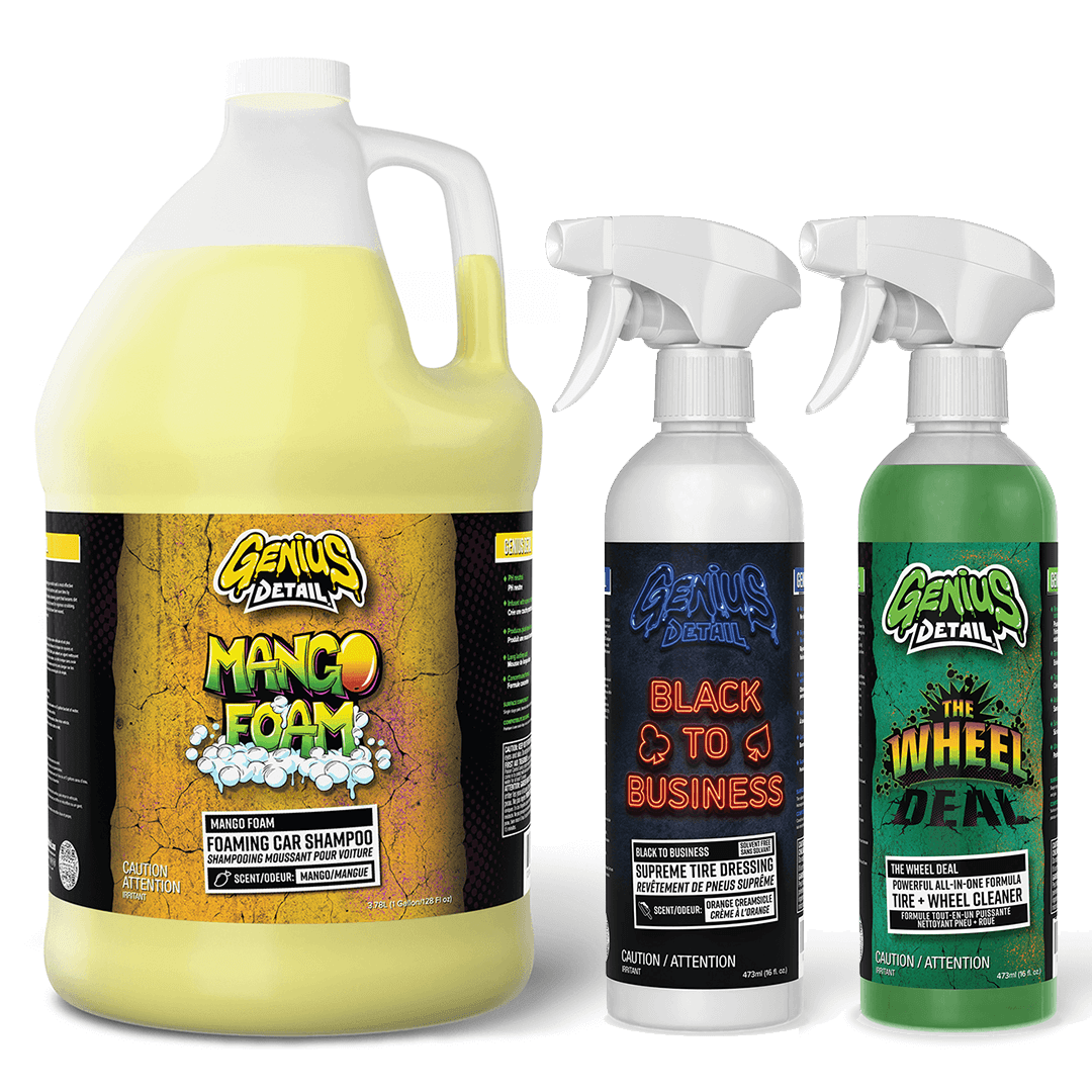 Genius Detail's Shampoo Bundle - Mango Foam, Black to Business and The Wheel Deal